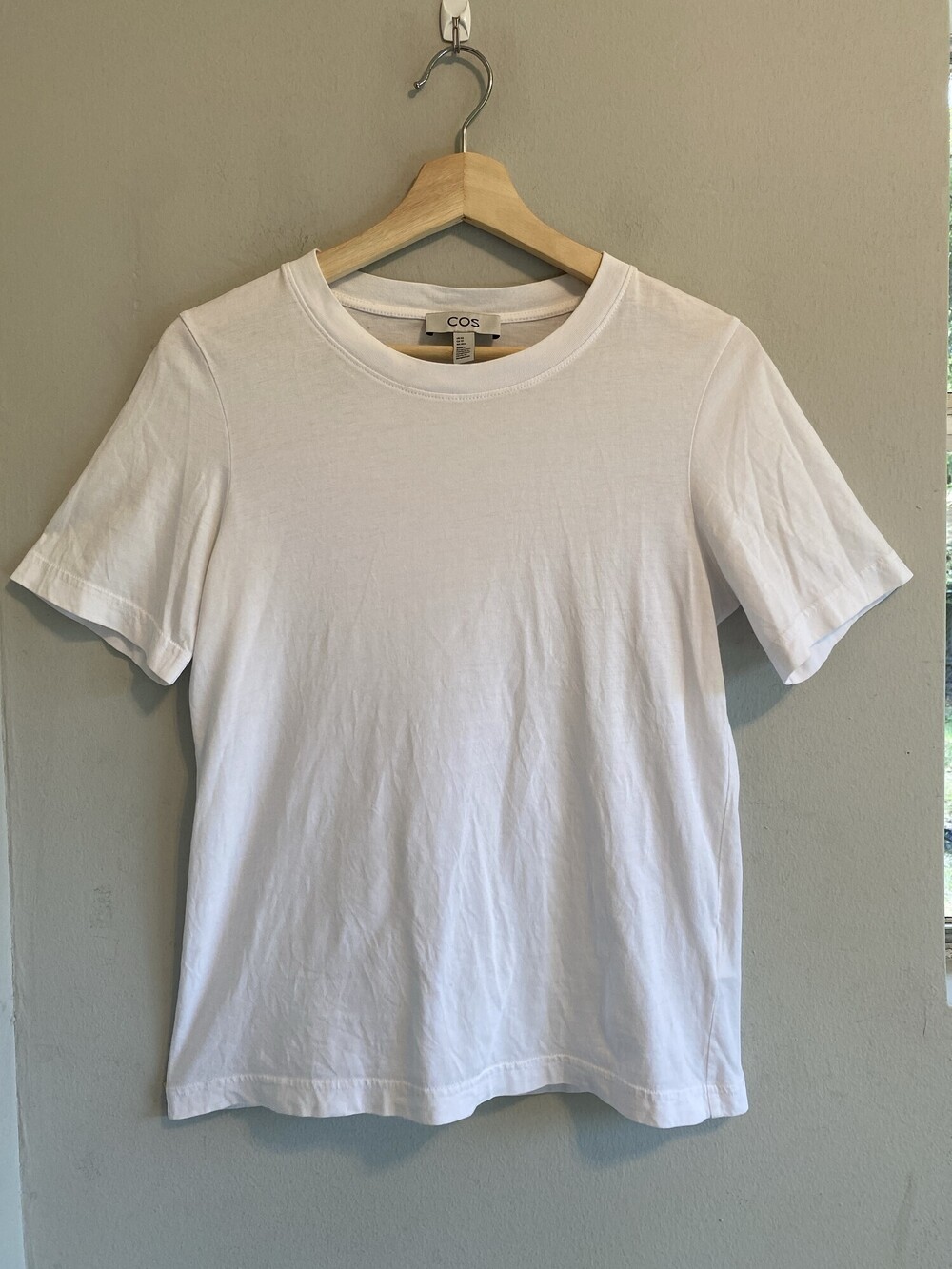 COS White Crewneck Short Sleeve T-Shirt Women's XS